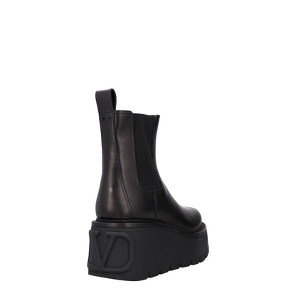 VALENTINO Women Chealsea Boots Black Leather Chunky Platform Sole UK7.5 RRP 1190 — View 6
