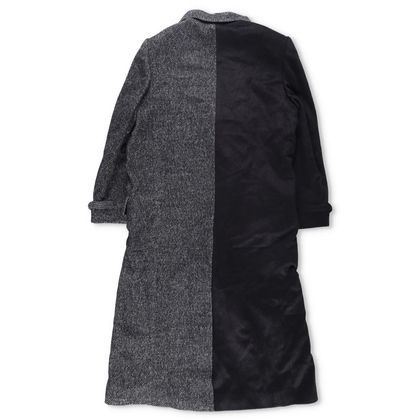 FENG CHEN WANG Mens Multi Flannel Stripe Overcoat Black Multicoloured S RRP 1275 — View 12