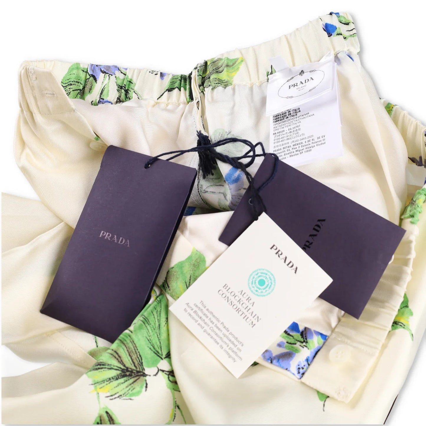 PRADA Womens Flared Trousers High Rise Floral Print Multicoloured 38 RRP 1520 — View 6