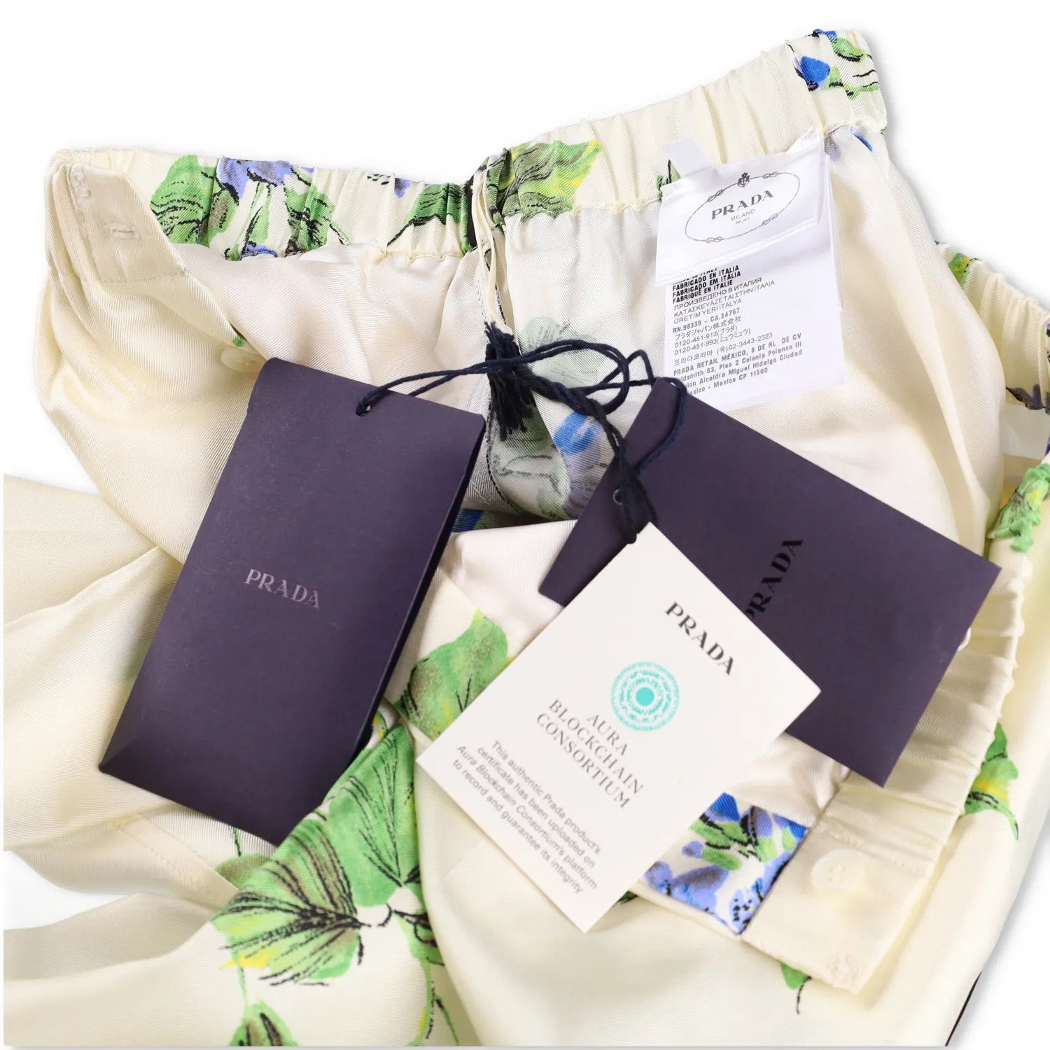 PRADA Womens Flared Trousers High Rise Floral Print Multicoloured 38 RRP 1520 — View 6
