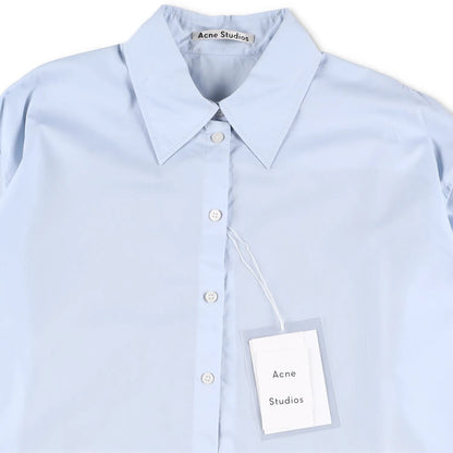 ACNE STUDIOS Womens Shirt Button-Up Collared Long Sleeve Blue Cotton 38 RRP 325 — View 6