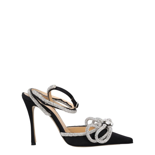 MACH & MACH Womens Rhinestone Stiletto Heels Black Silver Synthetic UK3.5 RRP825