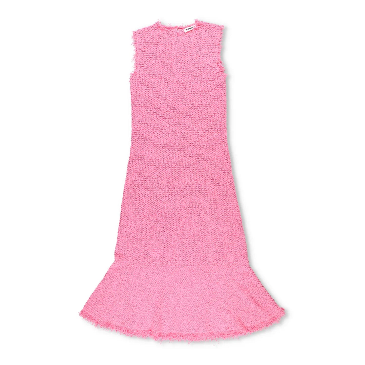 JIL SANDER Womens Midi Dress Sleeveless Flared Hem Frayed Edges Pink 36 RRP 2080 — View 2