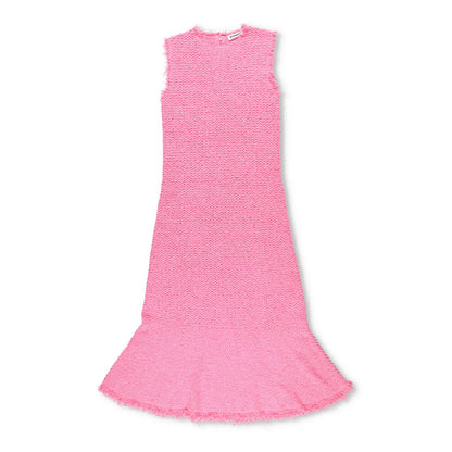 JIL SANDER Womens Midi Dress Sleeveless Flared Hem Frayed Edges Pink 36 RRP 2080 — View 2