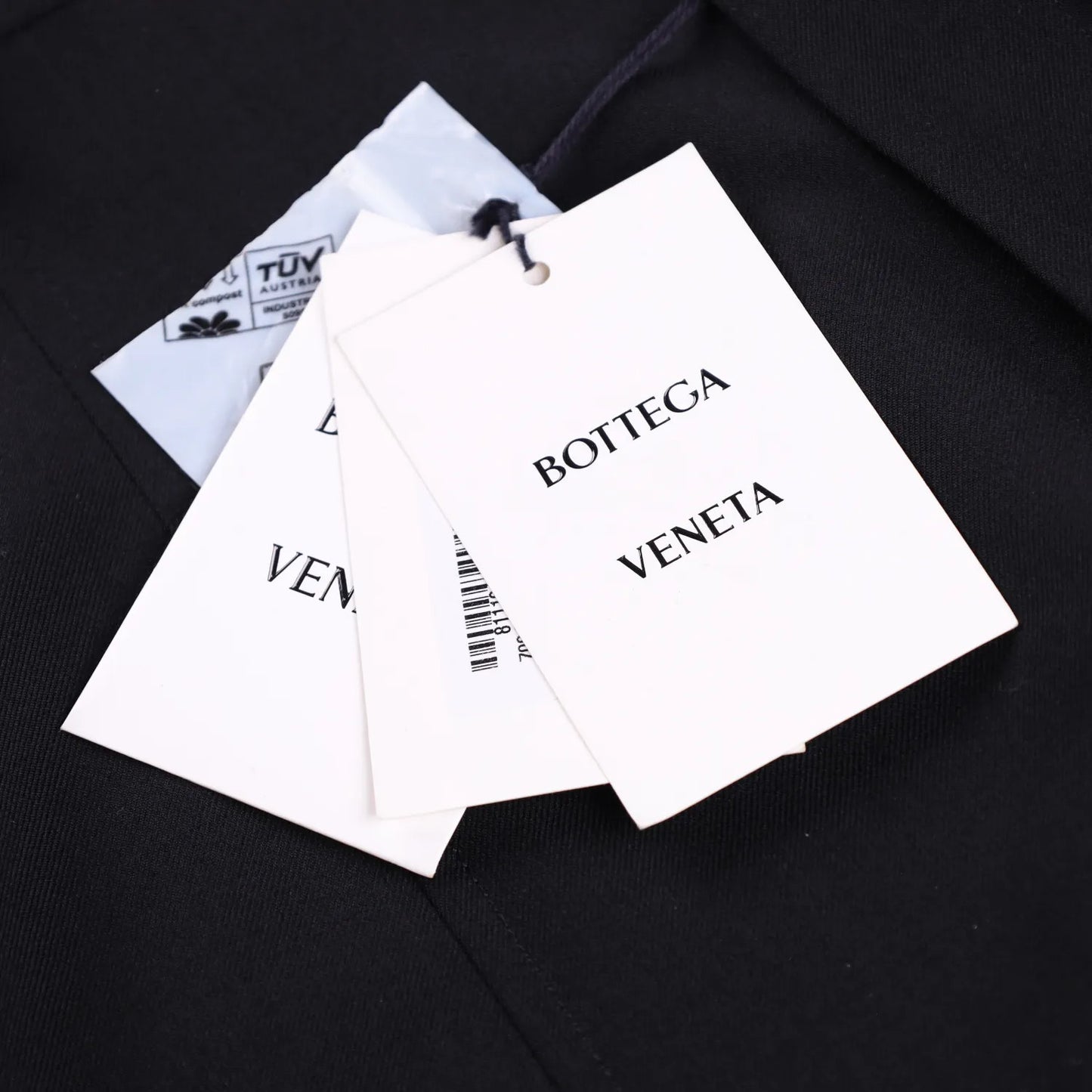 BOTTEGA VENETA Womens Wide Leg Twill Trousers Black Pleated Button 40 RRP 1015 — View 9