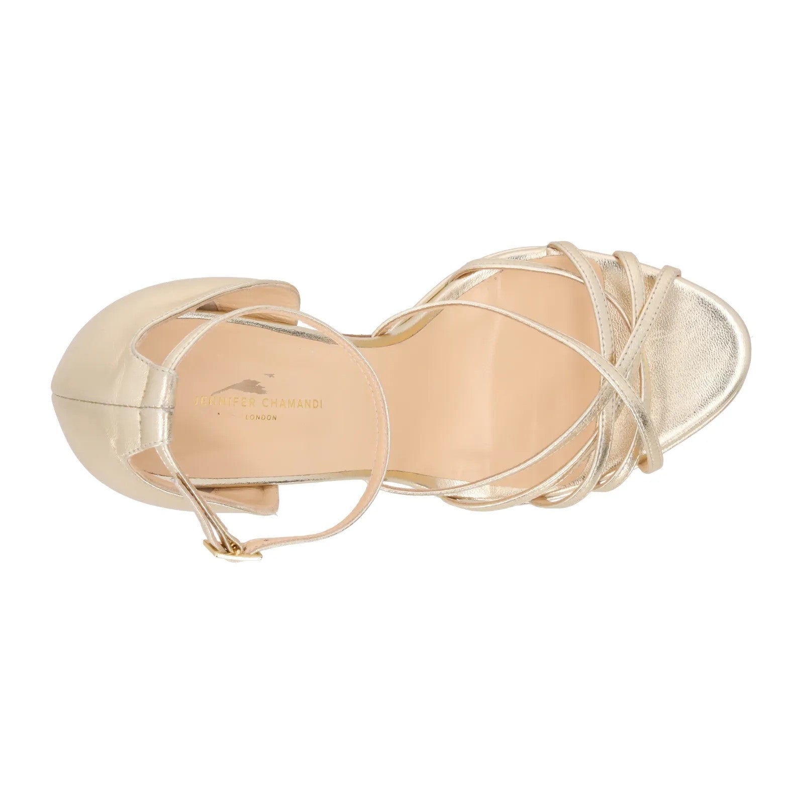 JENNIFER CHAMANDI Womens Roby 130 Stiletto Sandals Gold Leather UK 7.5 RRP 670 — View 7