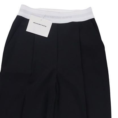 ALEXANDER WANG Womens High Waisted Pleated Trouser Logo Elastic Black 2 RRP 595 — View 9