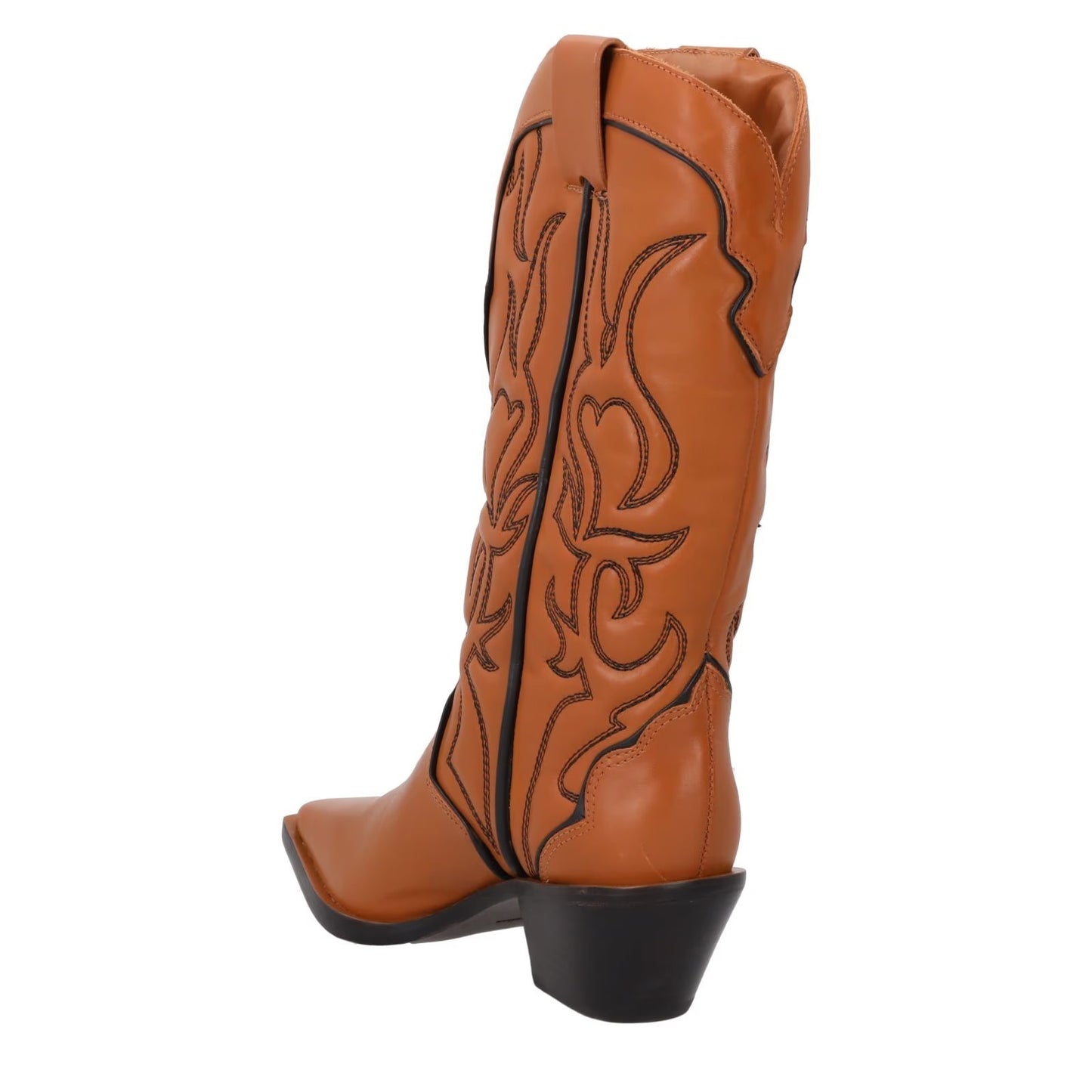 REFORMATION Womens Leather Cowboy Boots Brown Mid Calf Embroidered UK 3.5 RRP460 — View 5