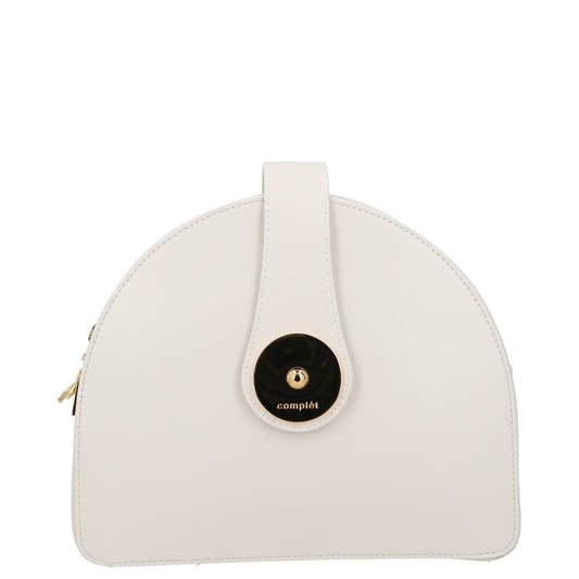 COMPLET Womens Midge Crossbody Bag Leather White Snap Closure Zip Size M RRP 500