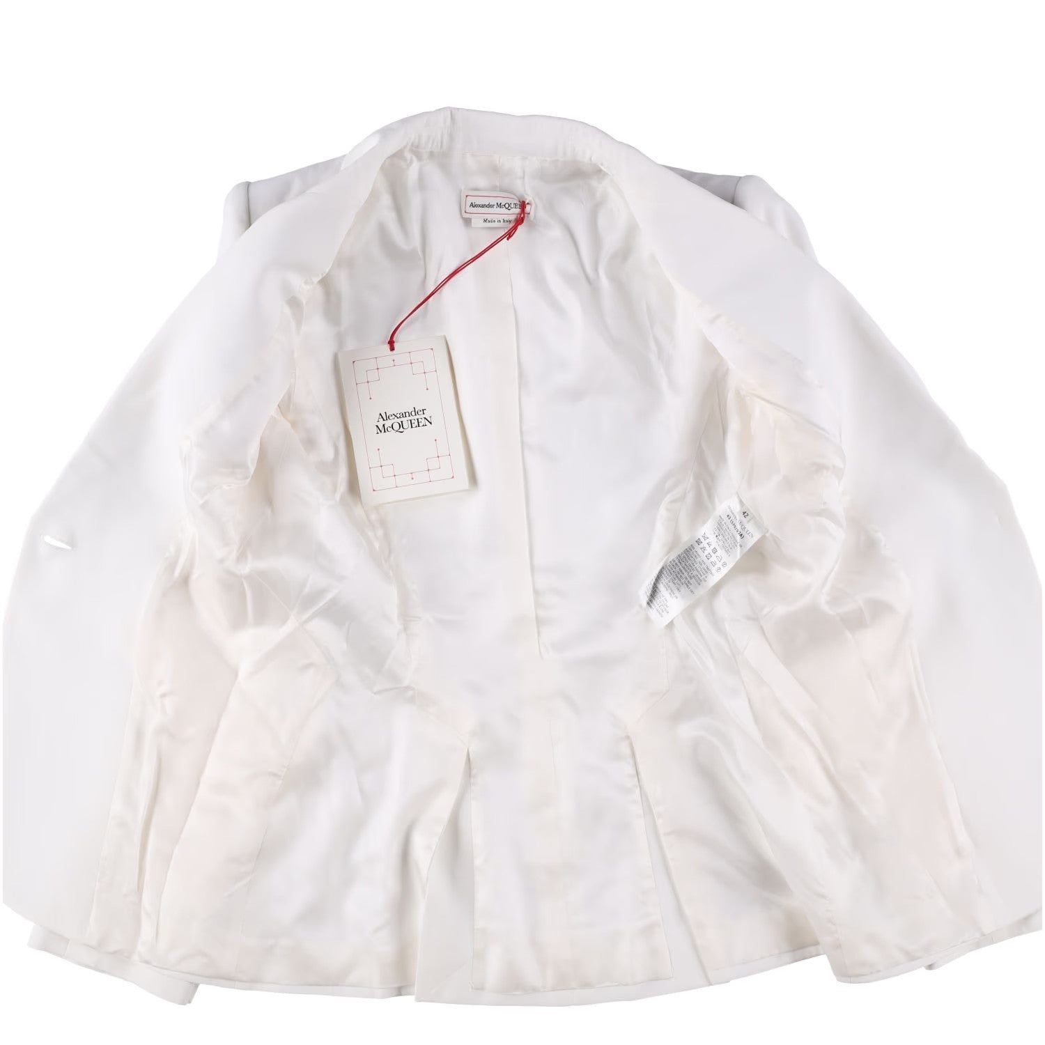 ALEXANDER MCQUEEN Womens Peak Shoulder One Button Jacket Ivory 42 RRP 1690 — View 10
