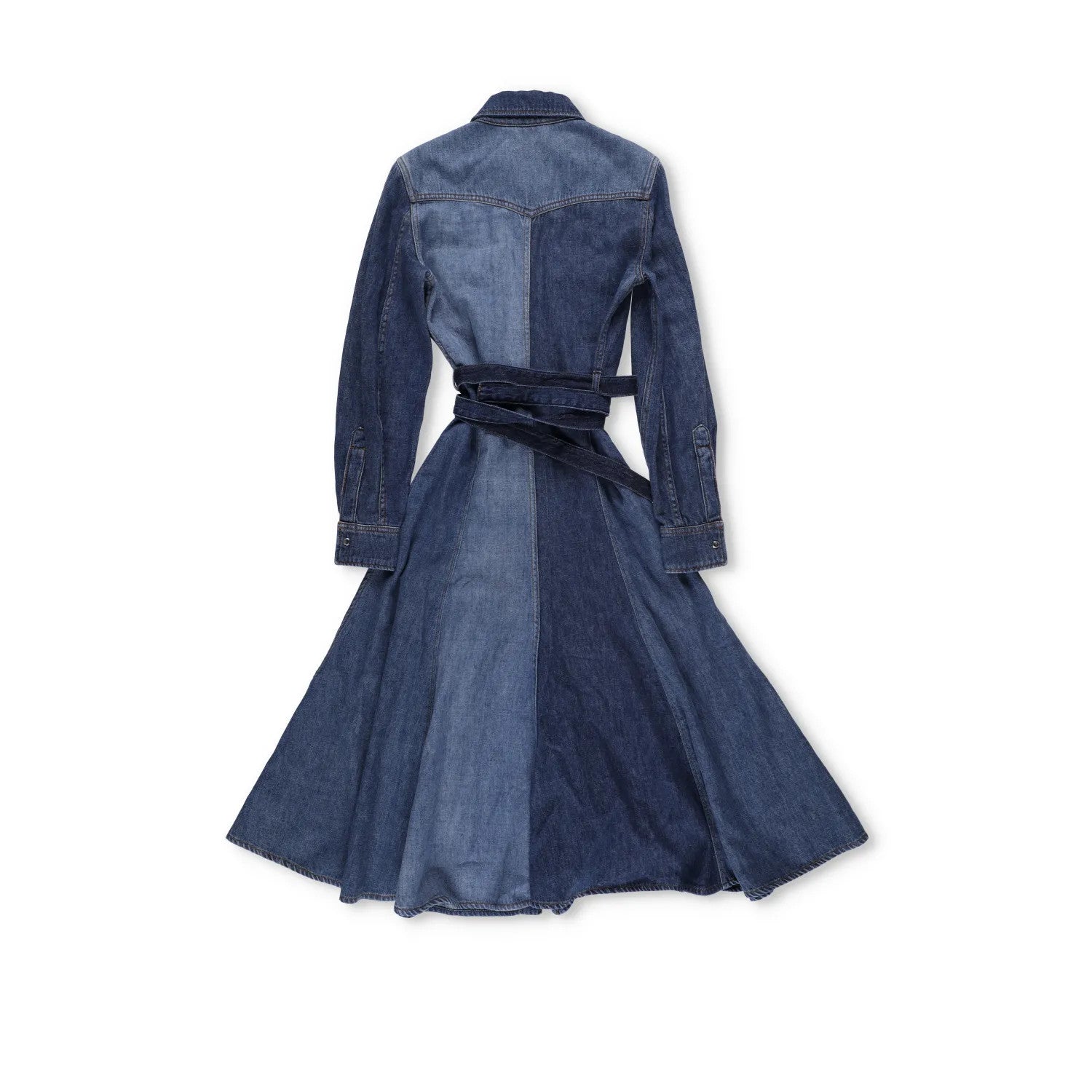 CHLOE Womens Denim Midi Dress Long Sleeve Button Front Dark Blue Size 34 RRP1305 — View 8