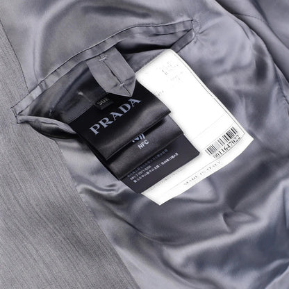 PRADA Mens Mohair Seta Suit Blazer Light Grey Double Breasted Size 50 RRP 2900 — View 12