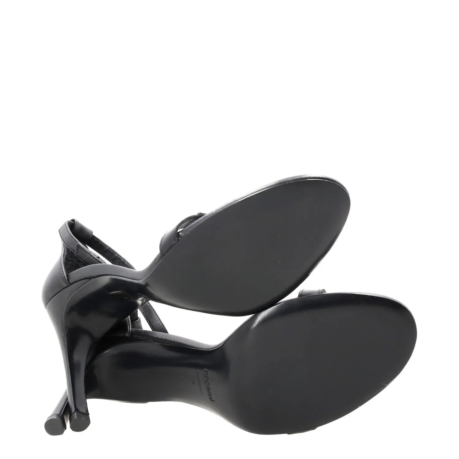 COPERNI Womens Skinny Strap Logo Sandals Leather Formal Heeled Black EU41 RRP450 — View 10