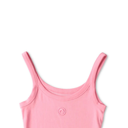 MARINE SERRE Womens Organic Cotton Rib 2X2 Tank Top Sleeveless Pink S RRP 130 — View 3