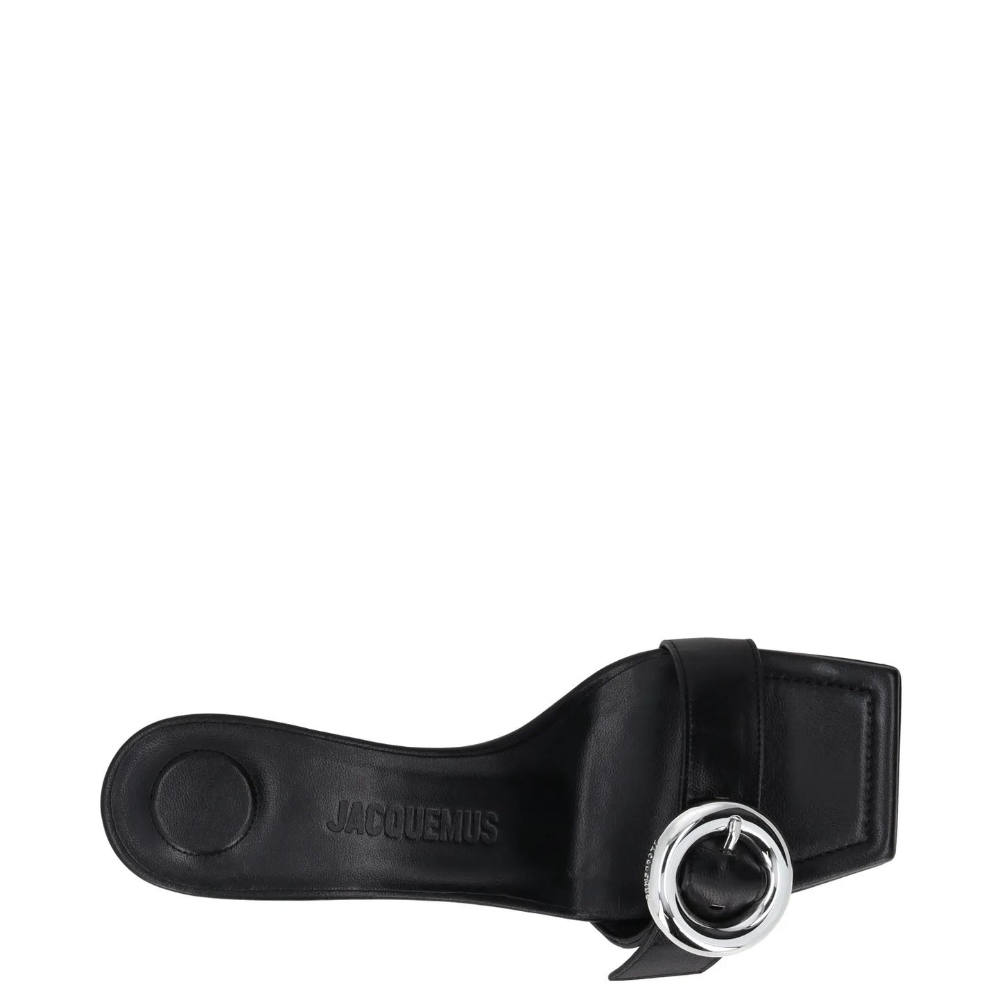 JACQUEMUS Womens Mule Heels Black Leather Metal Buckle Open Toe UK 3 RRP 400 — View 7
