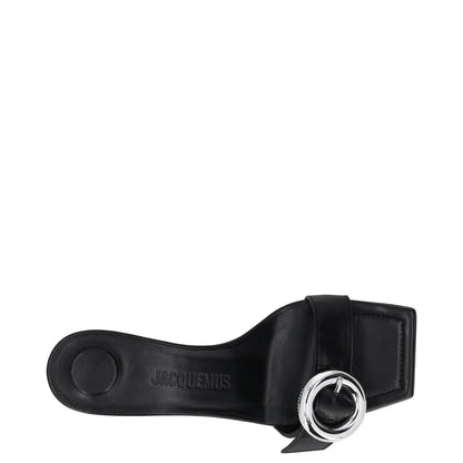 JACQUEMUS Womens Mule Heels Black Leather Metal Buckle Open Toe UK 3 RRP 400 — View 7