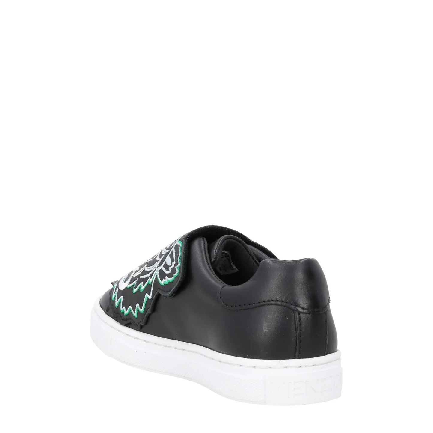 KENZO Kids Leather Basket Leather Low Top Black Slip On Sneakers UK C1 RRP 255 — View 5