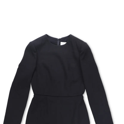 Valentino Womens Midi Dress Black Zip Long Sleeve Round Neck Size 38 RRP 1800 — View 3