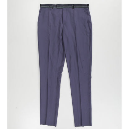 DIOR HOMME Mens Tapered Trousers Purple Dress Pants Belt Detail Size 36 RRP 620