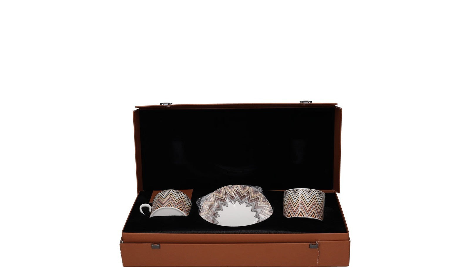 MISSONI TABLEWARE Zig Zag Jarris 148 Set Of 2 Tea Cup & Saucer Geometric RRP 231