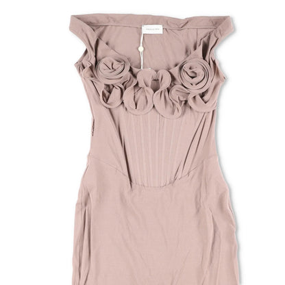 MAGDA BUTRYM Womens Dress Scoop Neck Sleveless Corset Rose Drape Midi 36 RRP1385 — View 4