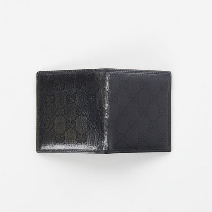 GUCCI Men's Crystal Ao Bifold Wallet Black Canvas Logo One Size RRP 300 — View 2
