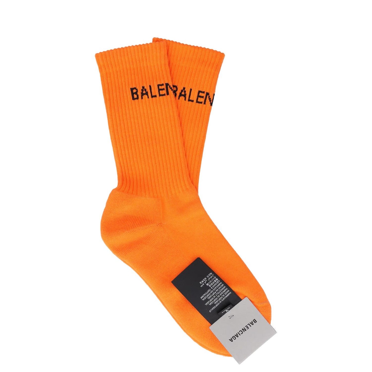 Balenciaga Mens Socks Orange Cotton Crew Mid Calf Ankle Logo Size M RRP 95