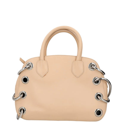 GIUSEPPE ZANOTTI Womens Handbag Beige Leather Eyelet Accents Matte M RRP 350 — View 5