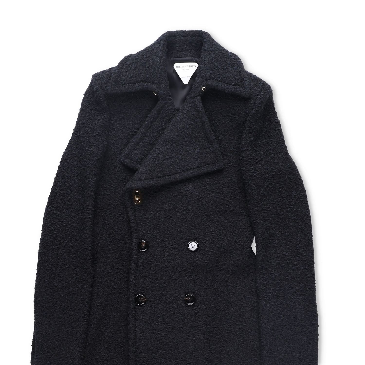 BOTTEGA VENETA Womens Black Double Breasted Overcoat Cotton Blend 38 RRP 3500 — View 2