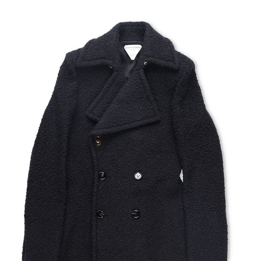 BOTTEGA VENETA Womens Black Double Breasted Overcoat Cotton Blend 38 RRP 3500 — View 2
