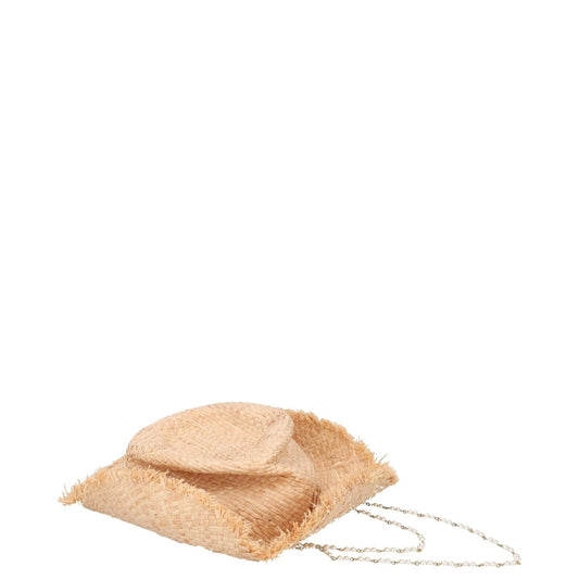 RUSLAN BAGINSKIY Womens Pearl Chain Frayed Fedora Hat Beige Neutrals M RRP 360