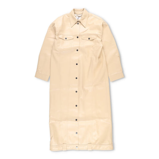 NANUSHKA Women Keano Trench Coat Button Up Leather Beige Neutrals Size L RRP1475 — View 2