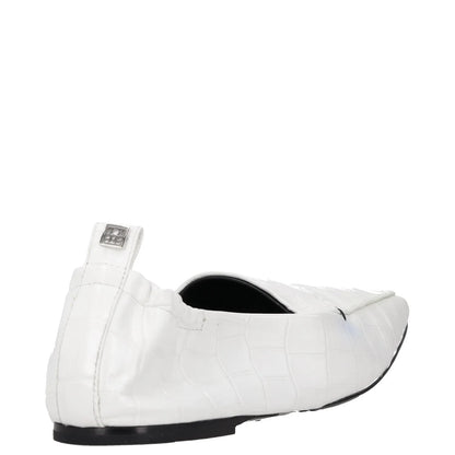 TOTEME Womens Flats White Leather Crocodile Texture Pointed Toe UK 6 RRP 385 — View 6