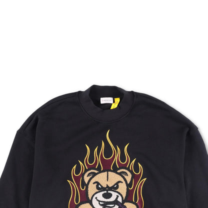 MONCLER GENIUS X Palm Angels Womens Bear Flames Sweatshirt Black XS RRP 565 — View 2