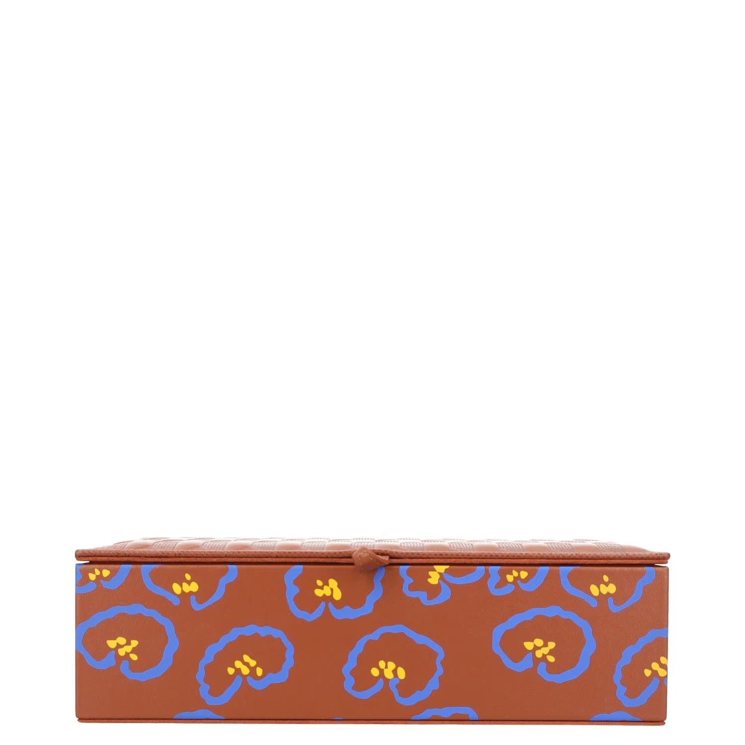AUDEPART Jewellery Box Brown Leather All Over Print Rectangle Size 95 RRP 250