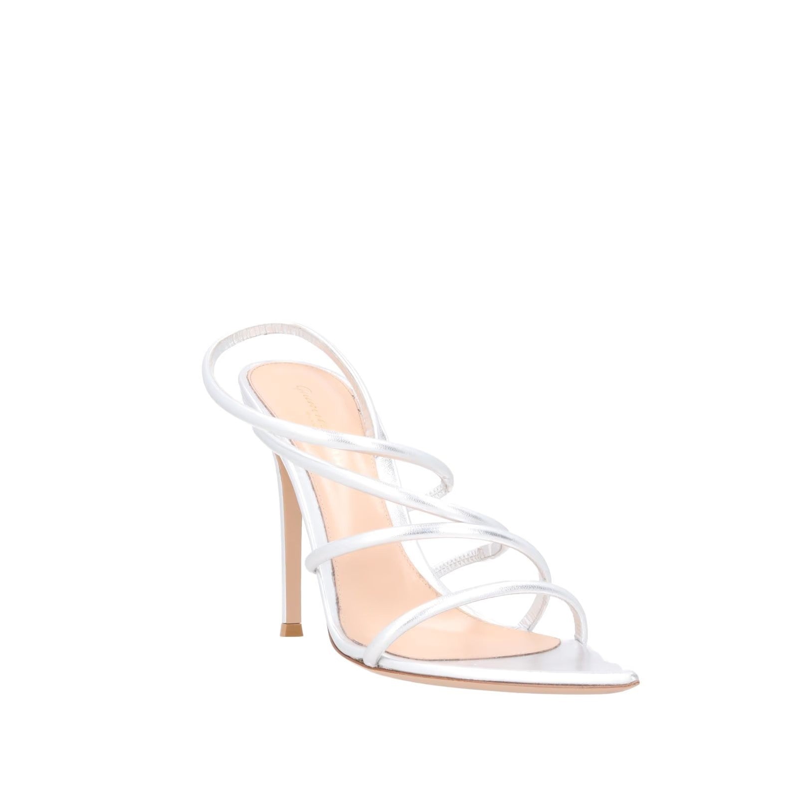 GIANVITO ROSSI Womens Ettie Silver Leather Strappy Stiletto Sandals UK 7 RRP 756 — View 2
