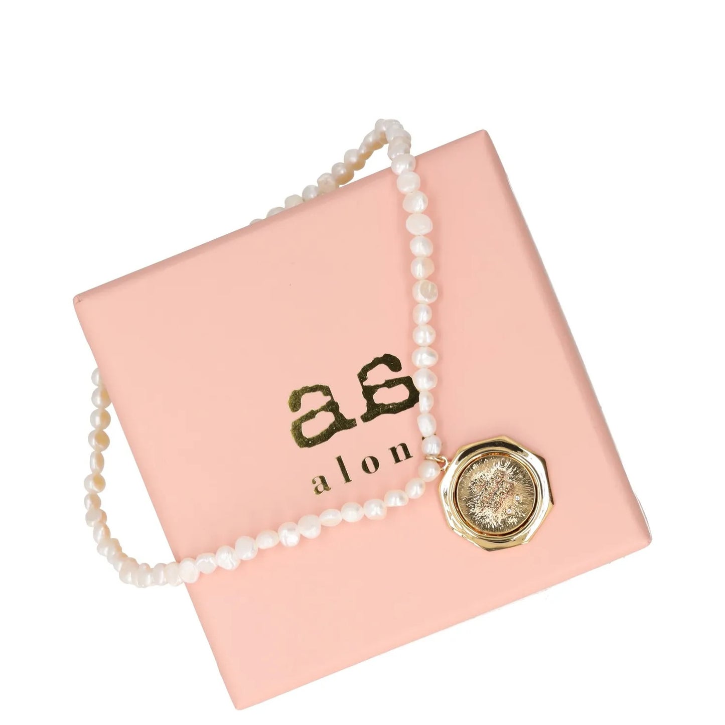 ALONA Womens White Pearl Necklace Gold Colour Pendant Lobster Clasp S RRP 125 — View 4