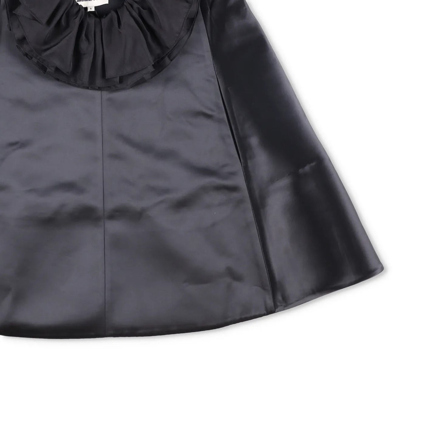 Shushu-Tong Womens Dress Mini Black Satin Ruffle Tie Sleeveless Round 6 RRP 800 — View 4