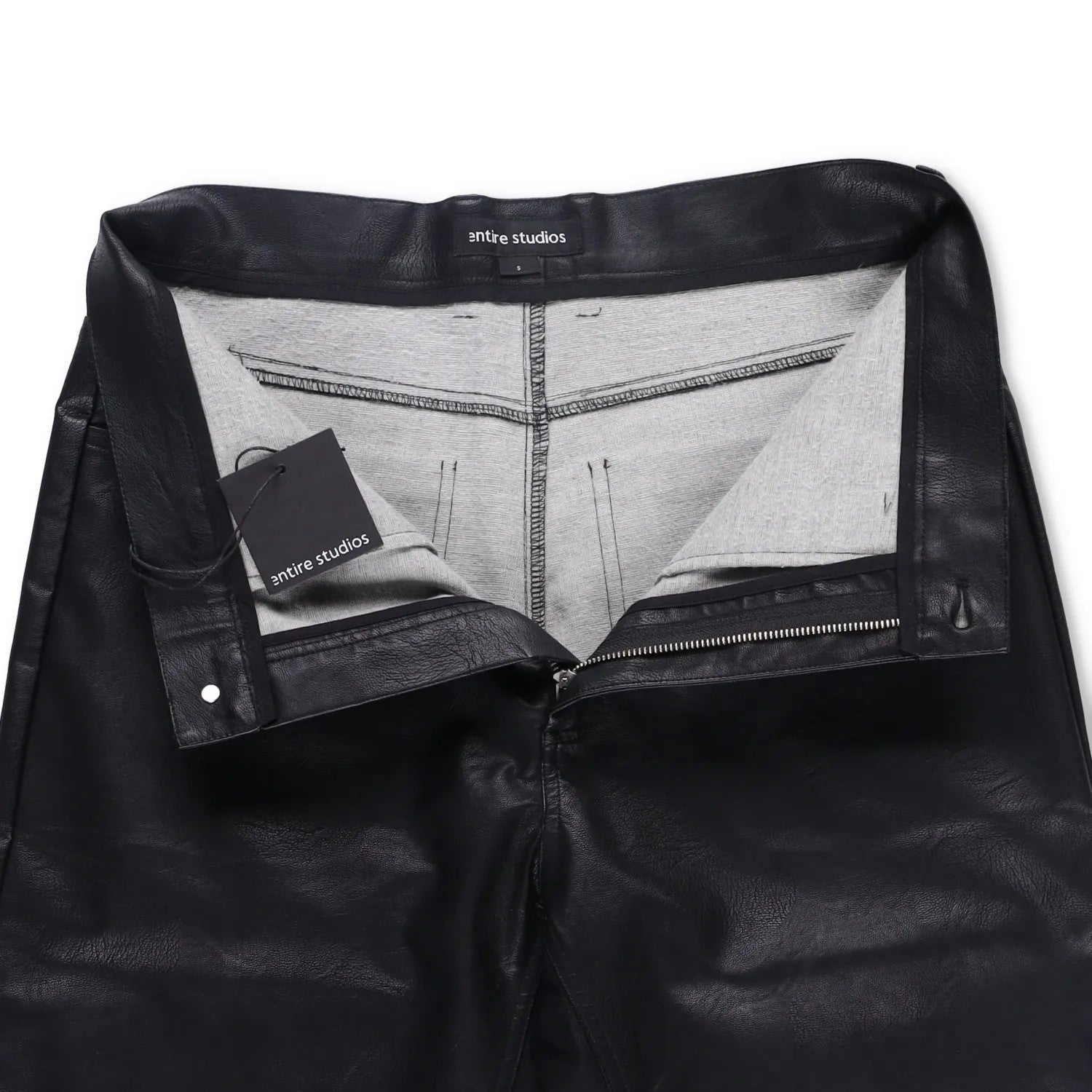 ENTIRE STUDIOS Mens Wet Pants Faux Leather Black 5 Pocket Zip Size S RRP 175.3 — View 11