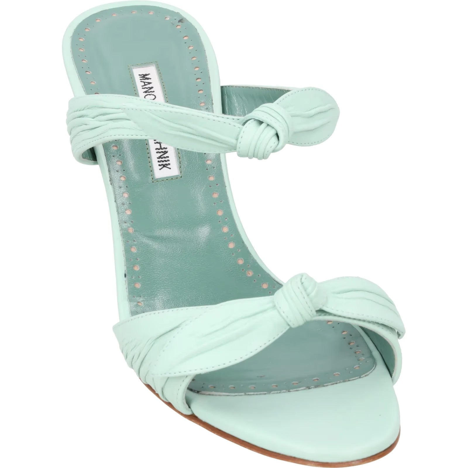 MANOLO BLAHNIK Womens Lollo 70 High Heel Double Strap Sandal Leather UK7 RRP 909 — View 8