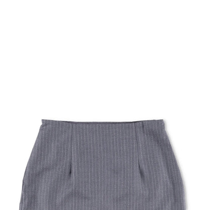 GAUGE81 Womens Mani Pinstripe Mini Skirt Grey Twill Short Size 42 RRP 295 — View 2