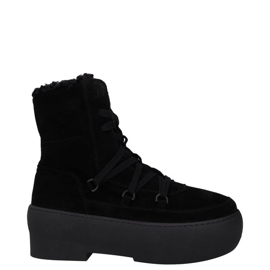 GIABORGHINI Womens Boot Black Leather Platform Heel Lace Up Faux Fur UK 2 RRP375