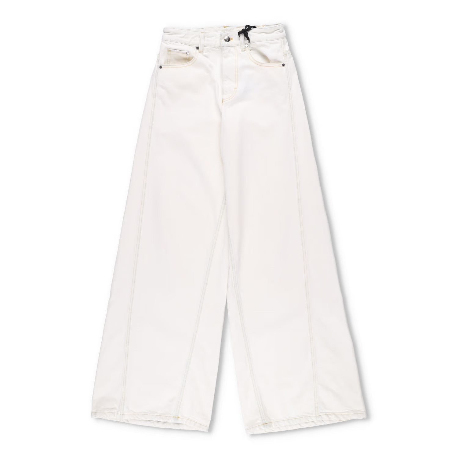 MONCLER GENIUS X Alicia Keys Womens Wide Leg Jeans Neutrals High Waist 40 RRP525