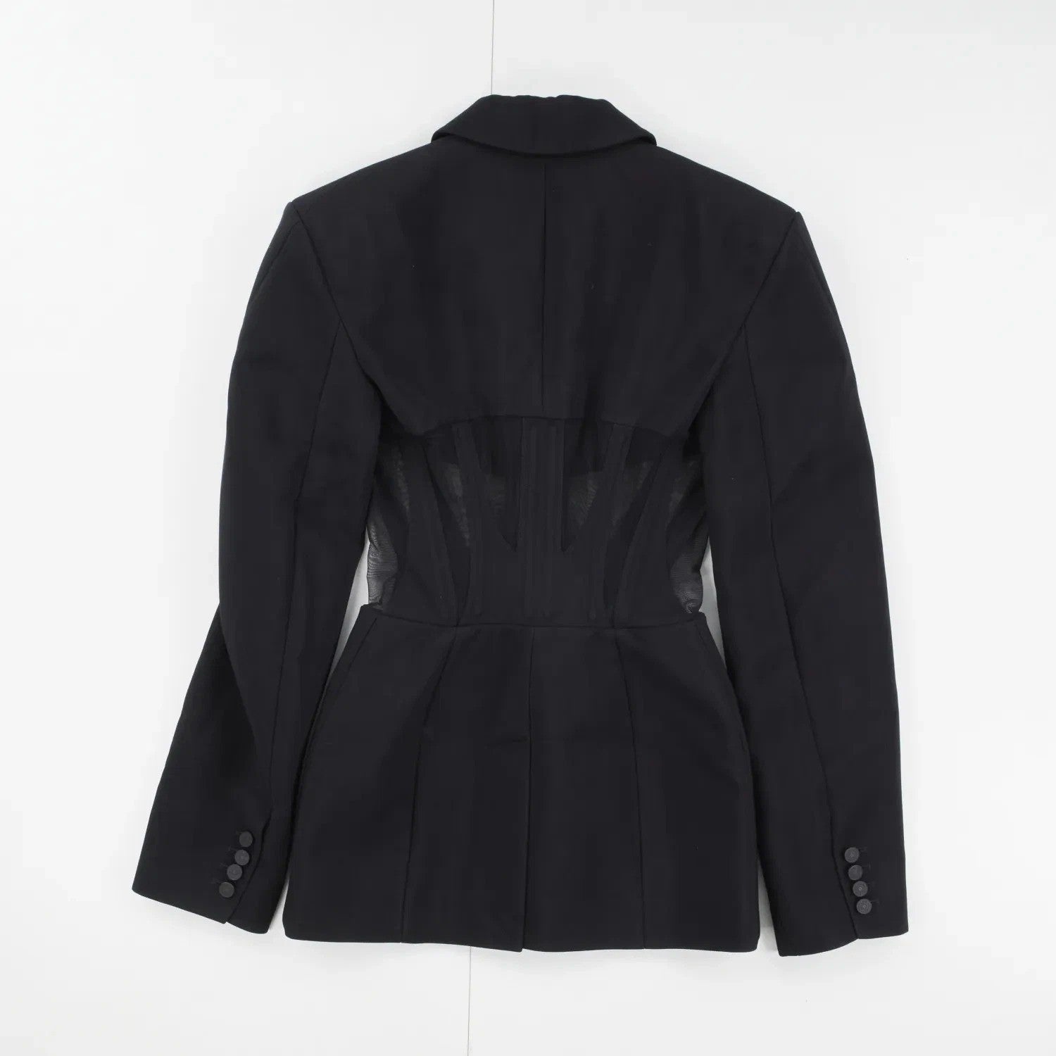 MUGLER Women's Black Basic Jacket Zip Closure Long Sleeve Size 34 RRP 1870 — View 3