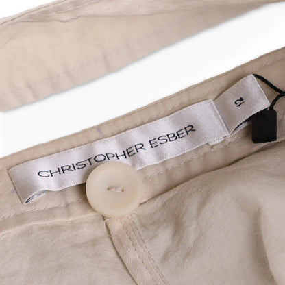 CHRISTOPHER ESBER Women Cocosolo Trousers Putty Slim Leg Beige Pleated 12 RRP540 — View 9