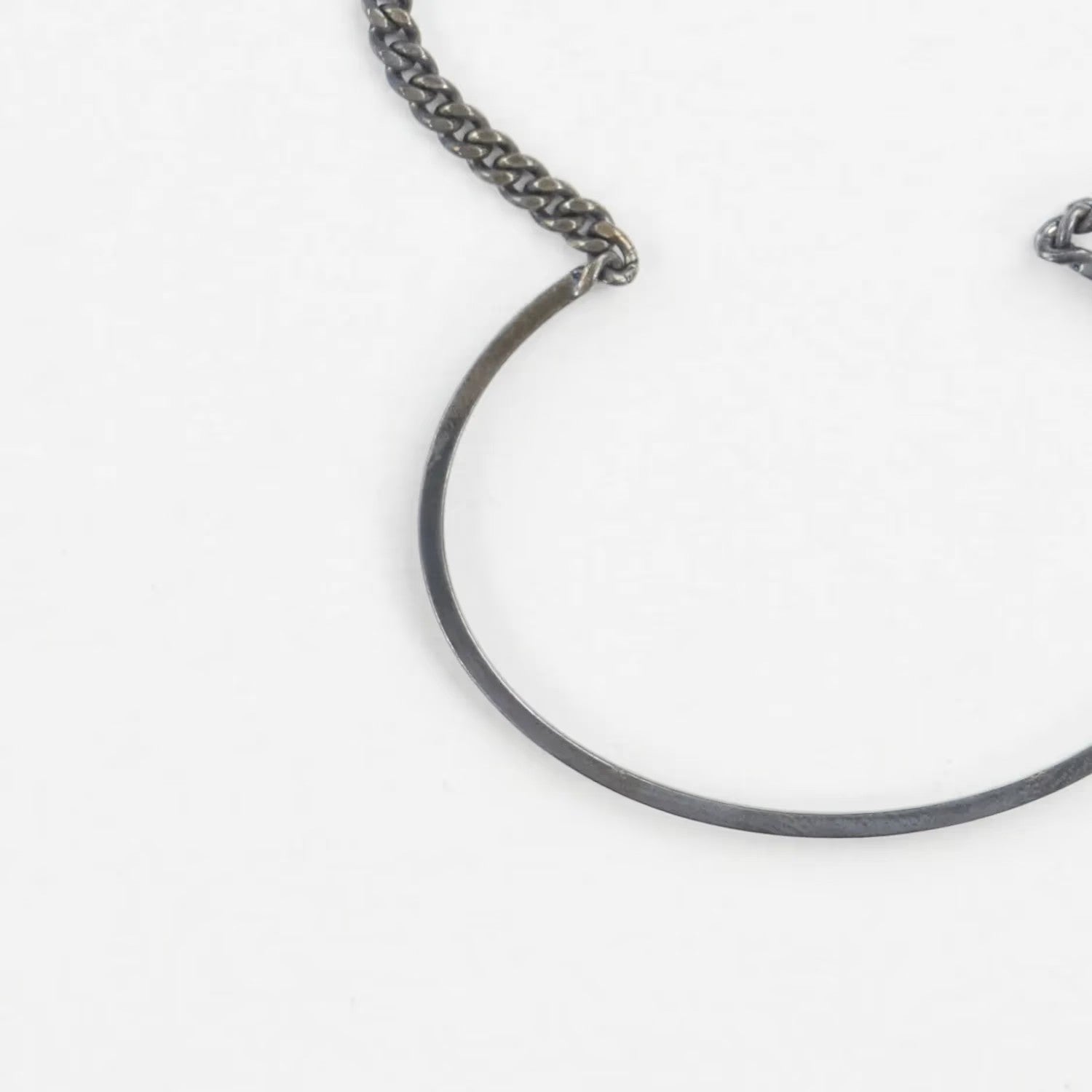 SAINT LAURENT Mens Bangle Plaque Silver Brass Chain Bracelet Hook Size M RRP 320 — View 3