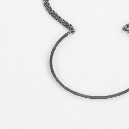 SAINT LAURENT Mens Bangle Plaque Silver Brass Chain Bracelet Hook Size M RRP 320 — View 3