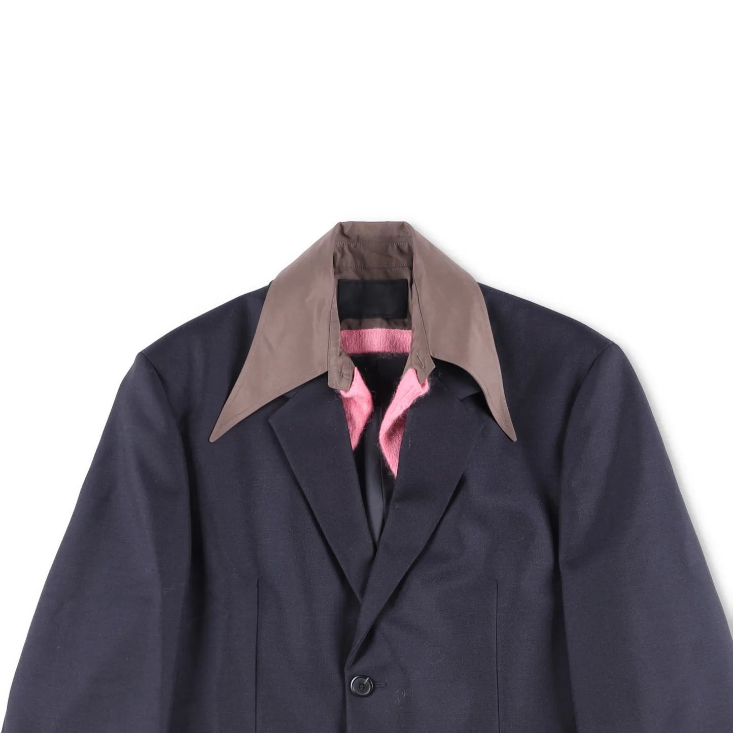 PRADA Mens Panama Mohair Blazer Jacket Dark Blue Blazer Two Button 46R RRP 3300 — View 2