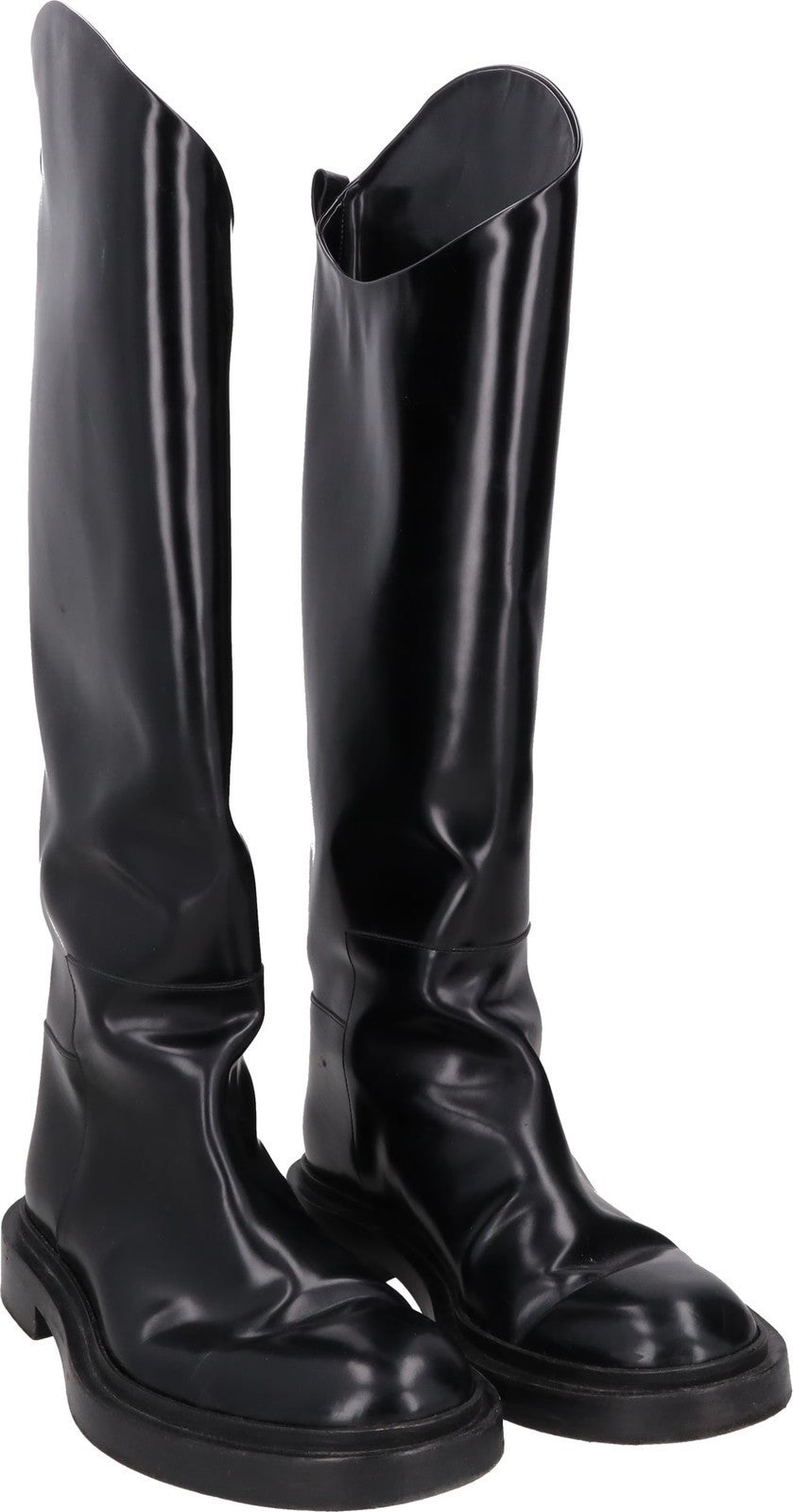 JIL SANDER Womens Knee High Boot Black Short Block Heel Pull On UK 5 RRP 1441.8 — View 9
