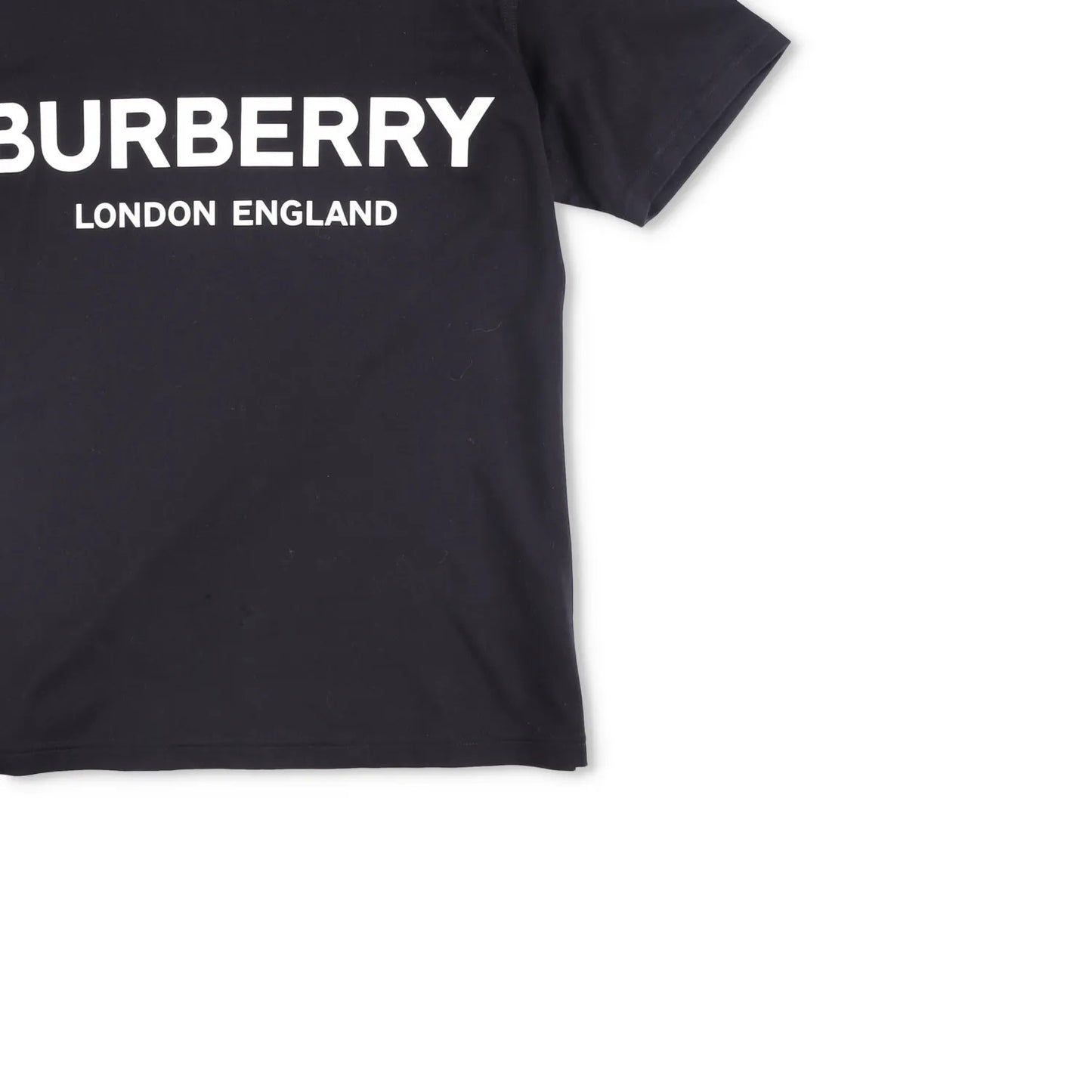 BURBERRY Womens T-Shirt Black Crew Neck Short Sleeve Large Logo Cotton M RRP 250 — View 4